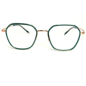 Paradigm 19-13 RG Eyeglasses Frames Teal Rose‎ Gold Geometric 52-19-145 Eyewear